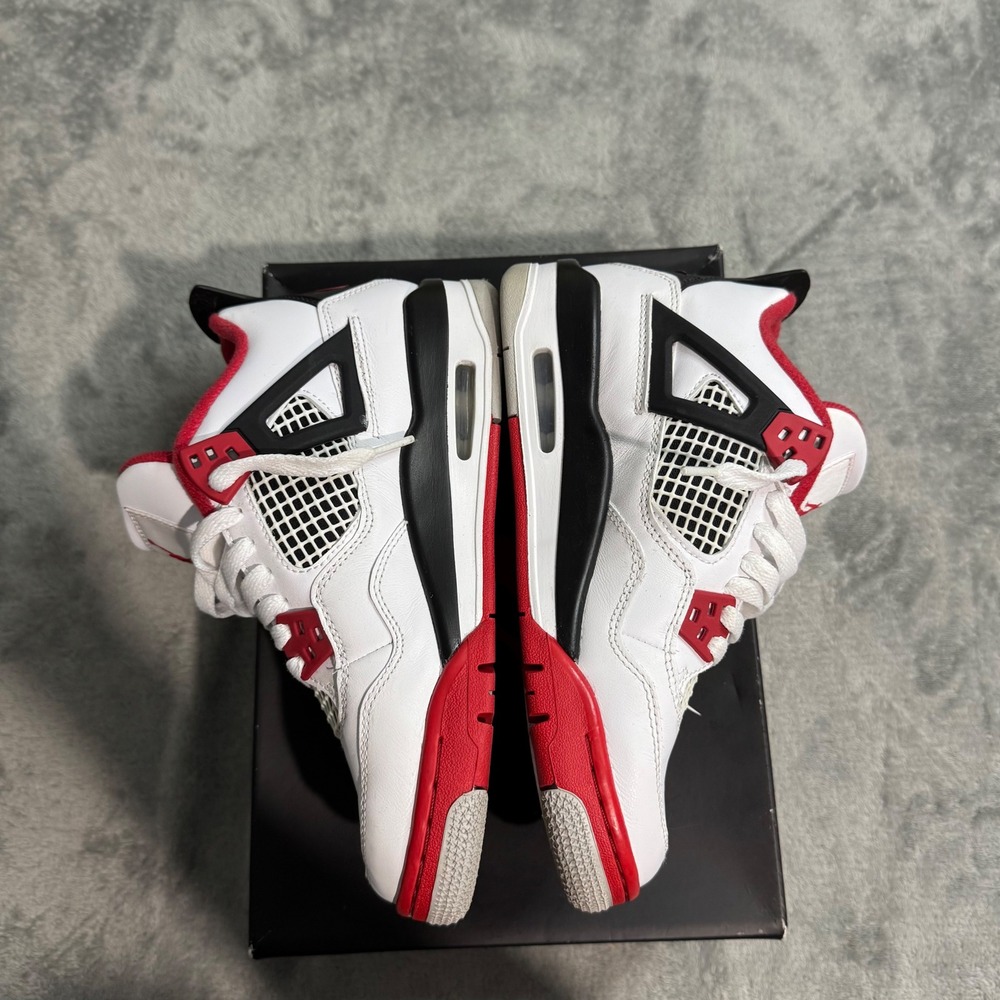 Air Jordan 4 Retro GS Fire Red White Black 408452-160 Size 4.5Y Womens 6 OG BOX - Picture 5 of 10